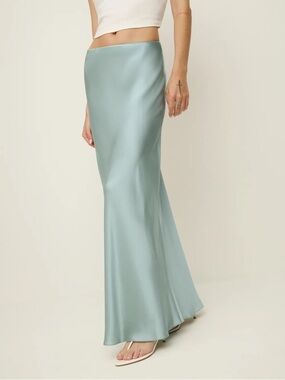 Reformation x Laura Harrier Lakisha Skirt in Aquamarine